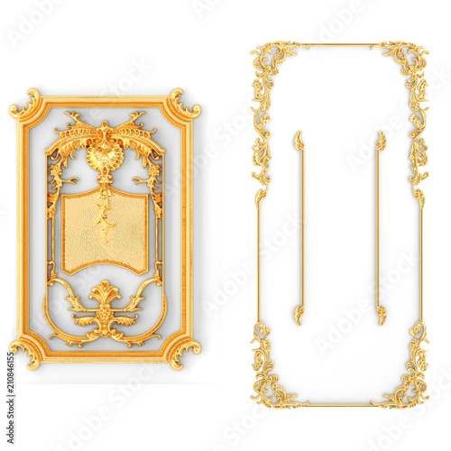 Stucco decoration, gold cartouche