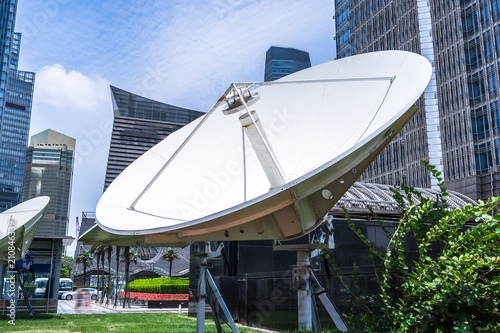 satellite dish in urban
