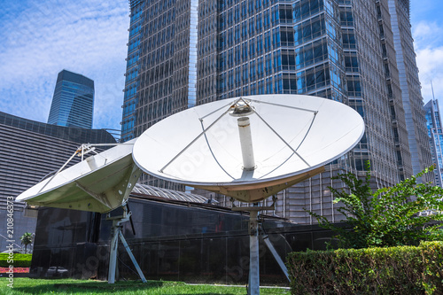 satellite dish in urban