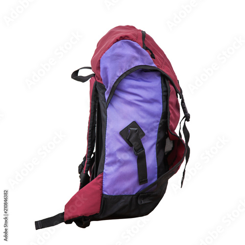 Bag , Backpack for travelers accessories isolate With Clipping path.Travel concept.