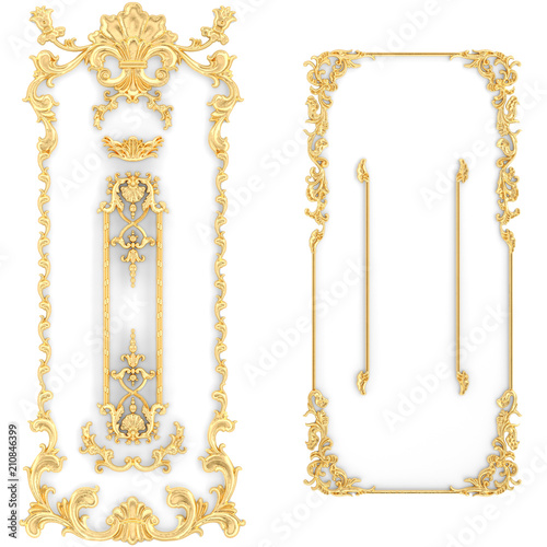 Stucco decoration, gold cartouche
