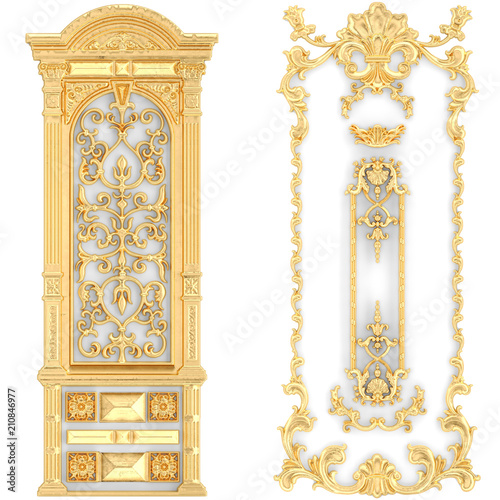 Stucco decoration, gold cartouche