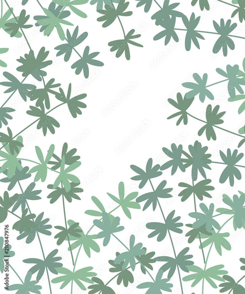 Naklejka premium Vector poster with branches and leaves. Isolated hand drawn illustration on white background