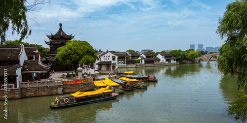 Traditional Architecture and Beautiful Scenery in Shan Tang Jie in Suzhou, China on June 2nd, 2018