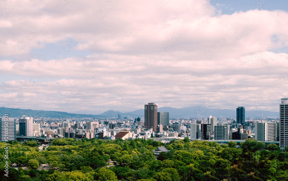View of Osaka skyline, Japan
