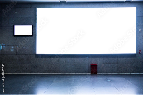 Urban Billboard Rectangular White Mockup City Advertisement