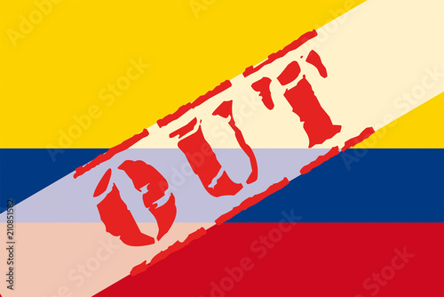 Colombia Flag Banner Soccer out  photo