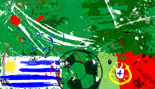 uruguay vs. portugal grunge soccer / football vector, portugal