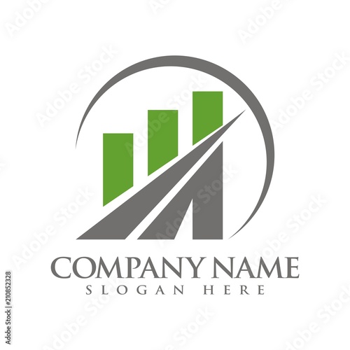 Finance accounting bar graphic logo design template vector illustration