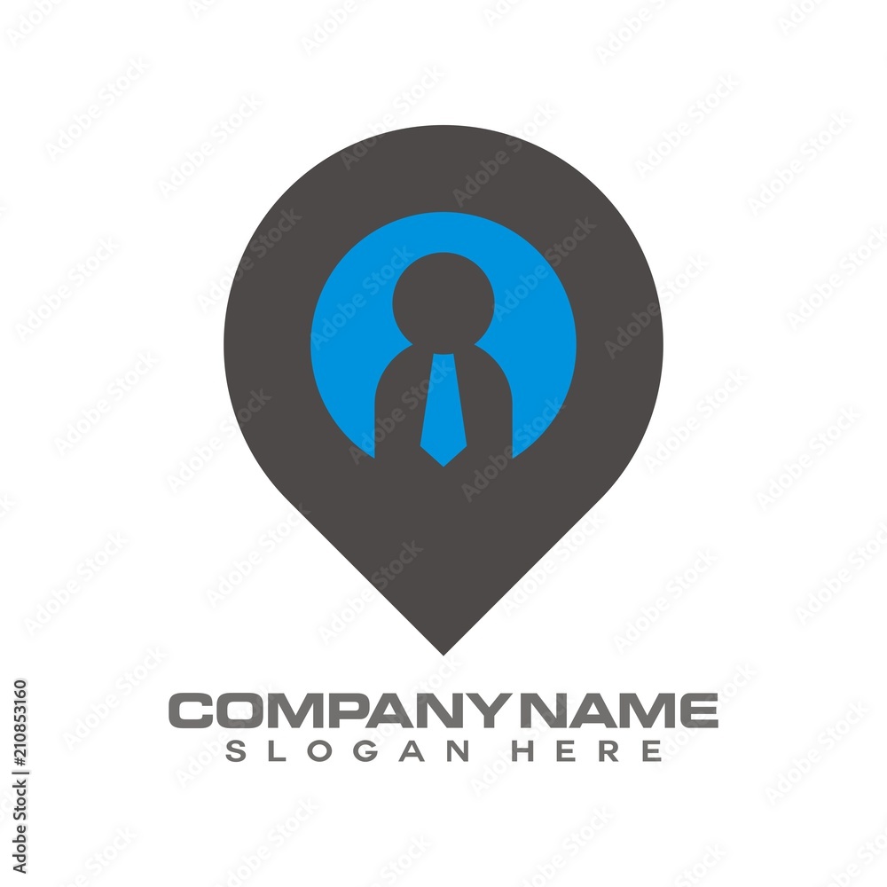 Human figure in pin destination logo design template vector illustration Human figure in pin destination logo design template vector illustration