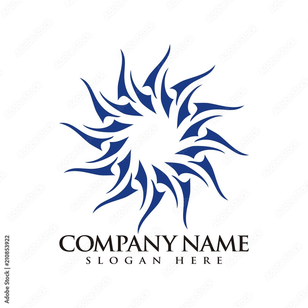 Fototapeta premium Abstract star, light, sun, logo design template vector illustration