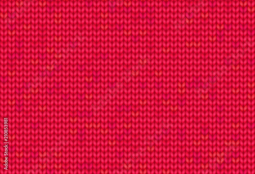 Red realistic knitted texture. Seamless pattern