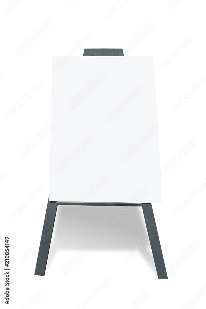 advertising stand or flip chart or blank artist easel isolated on white