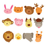 animals head character design