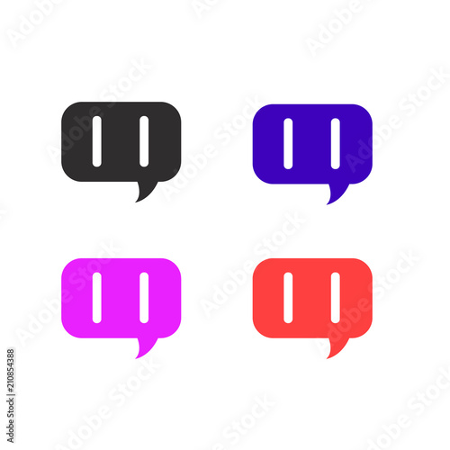 Chat bot vector icon with different colors.Voice support service chat bot,virtual online help customer support