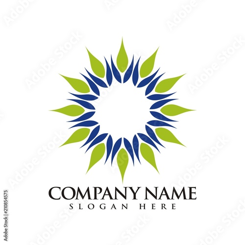 Abstract star, light, sun, logo design template vector illustration