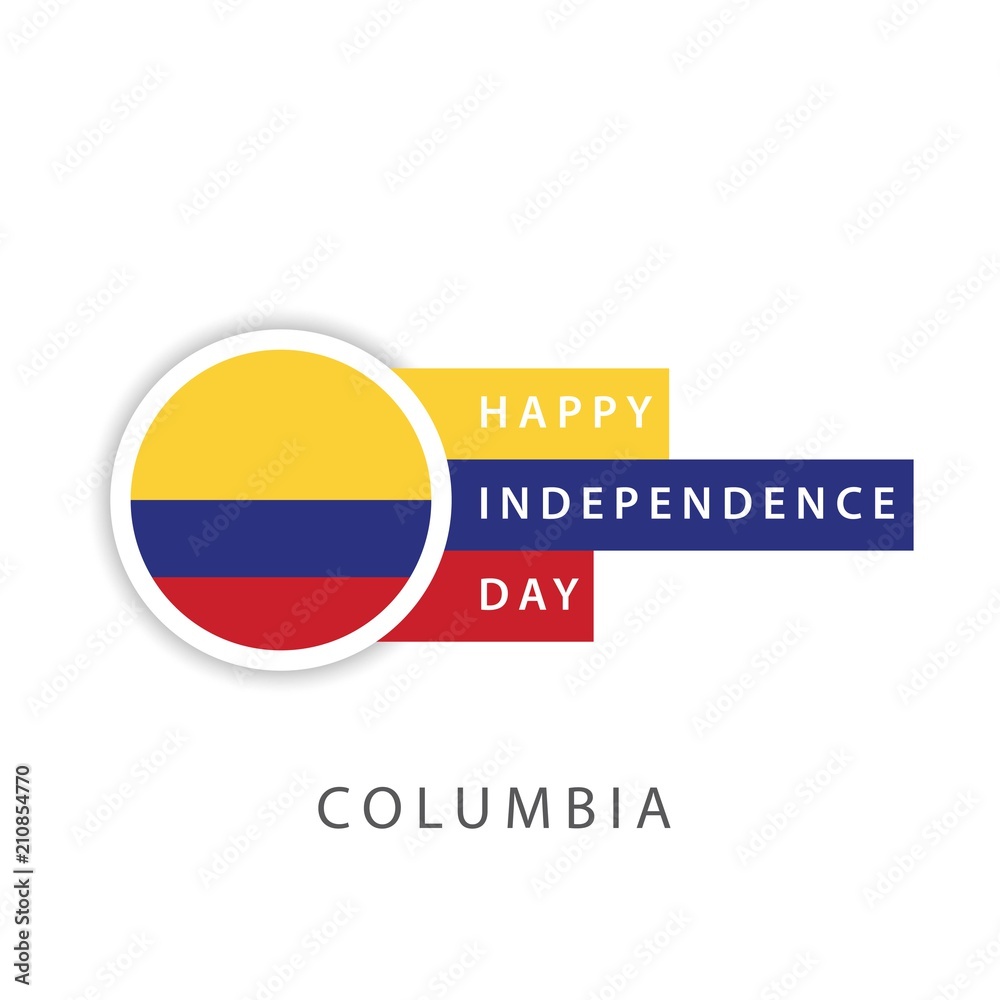 Happy Columbia Independence Day Vector Template Design Illustrator Happy Columbia Independence Day Vector Template Design Illustrator