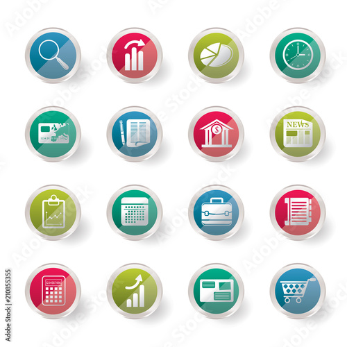 Business and Office Internet Icons  over colored background - Vector Icon Set 3