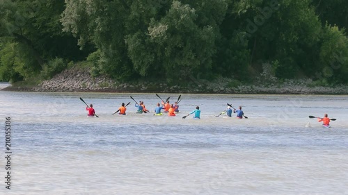 Kayak training on a river photo