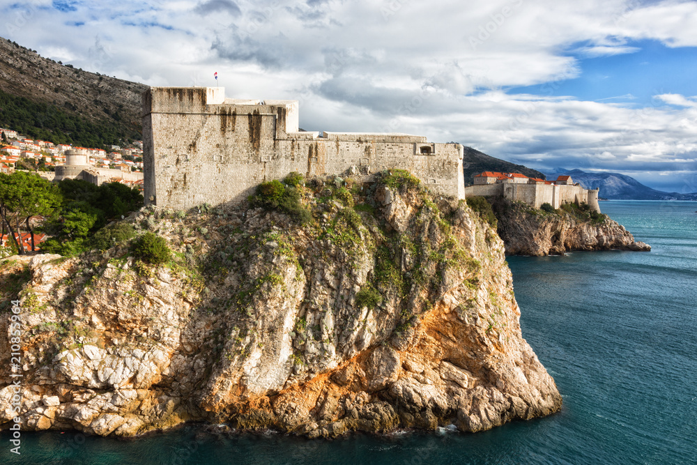 View of the Old City in Dubrovnik in sunny day