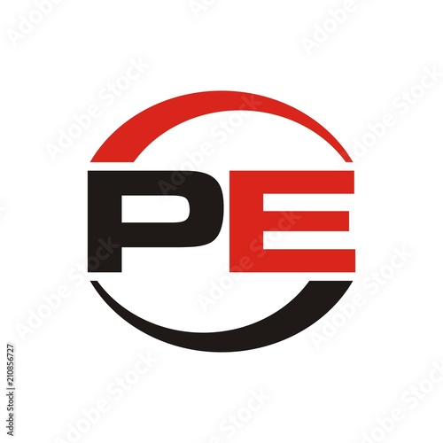 PE logo initial letter design template vector illustration