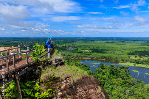 Landscape of Phu- Toek, the mountain of faith in  Buengkan province, Thailand. photo