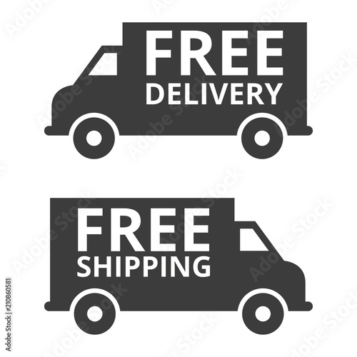 Free delivery and free shipping truck.
