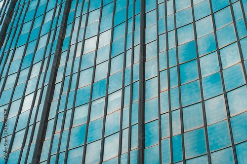 glass facade of office skyscraper