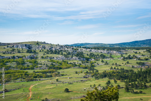 Mountain hill path road panoramic landscape