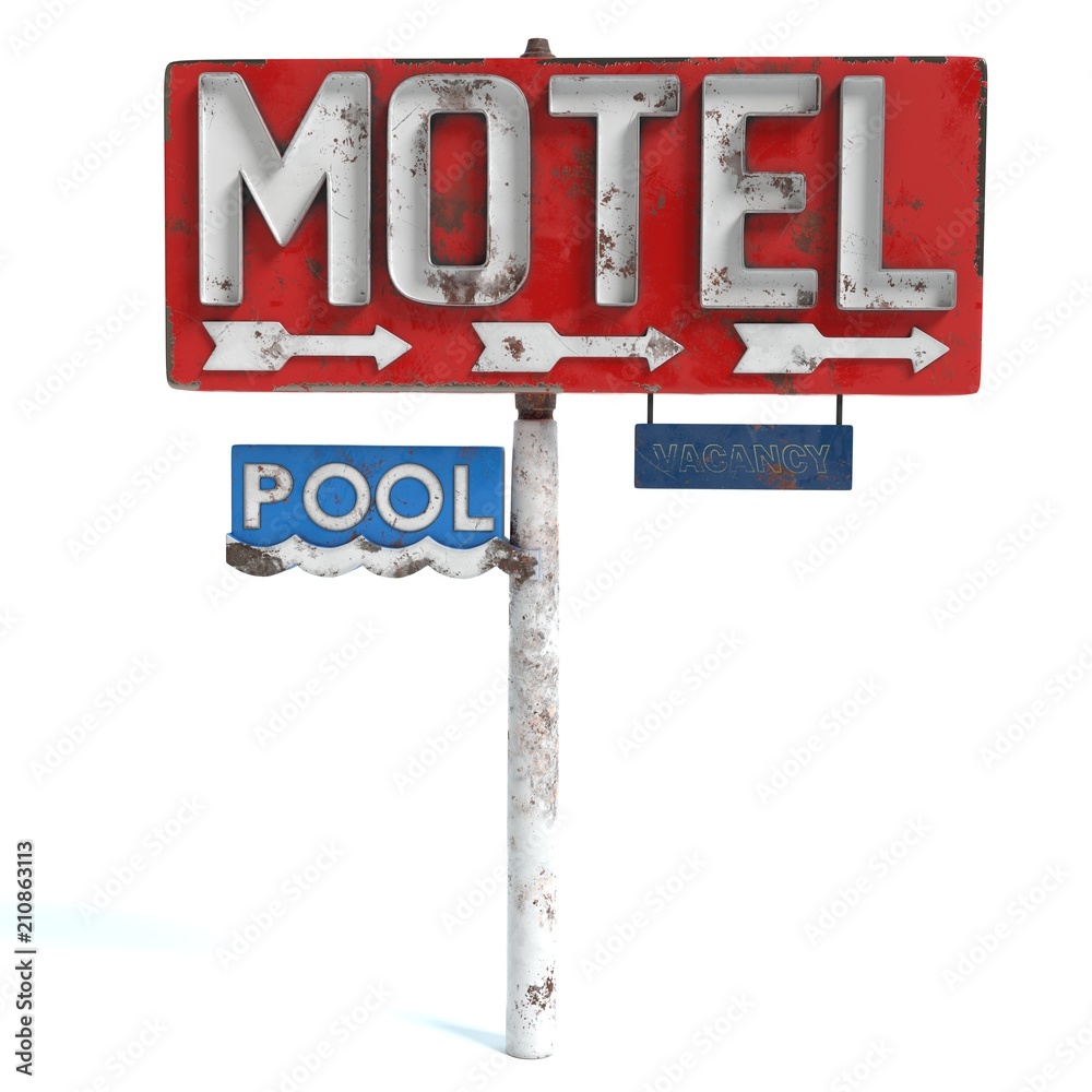 3d illustration of a motel sign