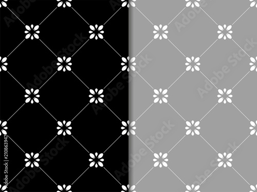 abstract floral seamless pattern with flowers, netting and leaves