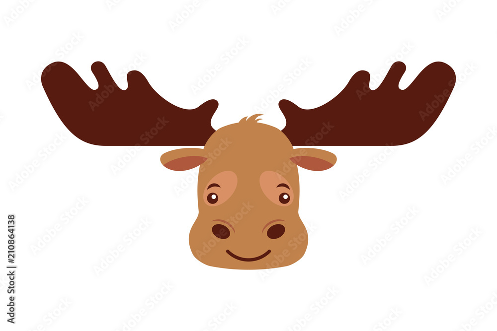 cartoon moose head portrait wild Stock Vector | Adobe Stock