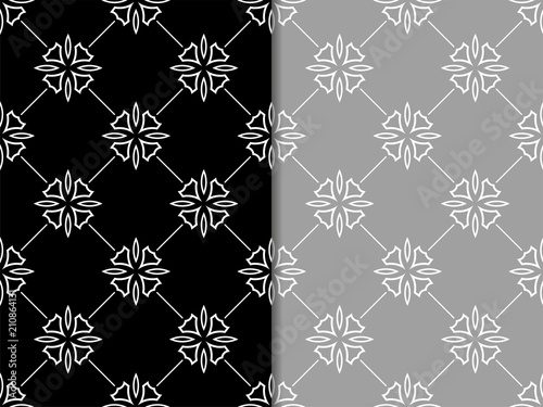 abstract floral seamless pattern with flowers, netting and leaves