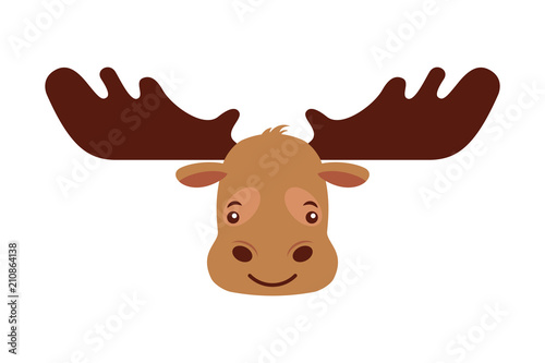 cartoon moose head portrait wild