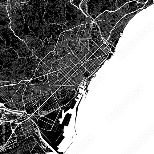 Area map of Barcelona, Spain