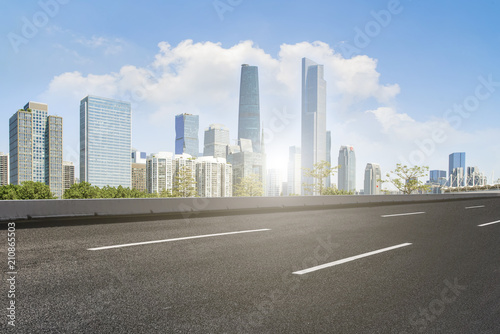 Prospects for expressway, asphalt pavement, city building commercial building, office building