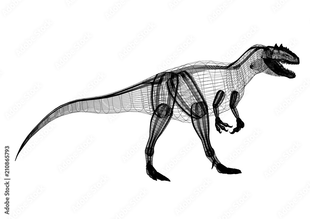 Obraz premium Dinosaurs Architect Blueprint - isolated