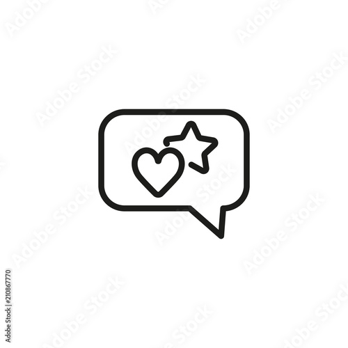 Customer review line icon. Speech bubble, promotion, discount. Online shop concept. Vector illustration can be used for topics like shopping, feedback, special offer