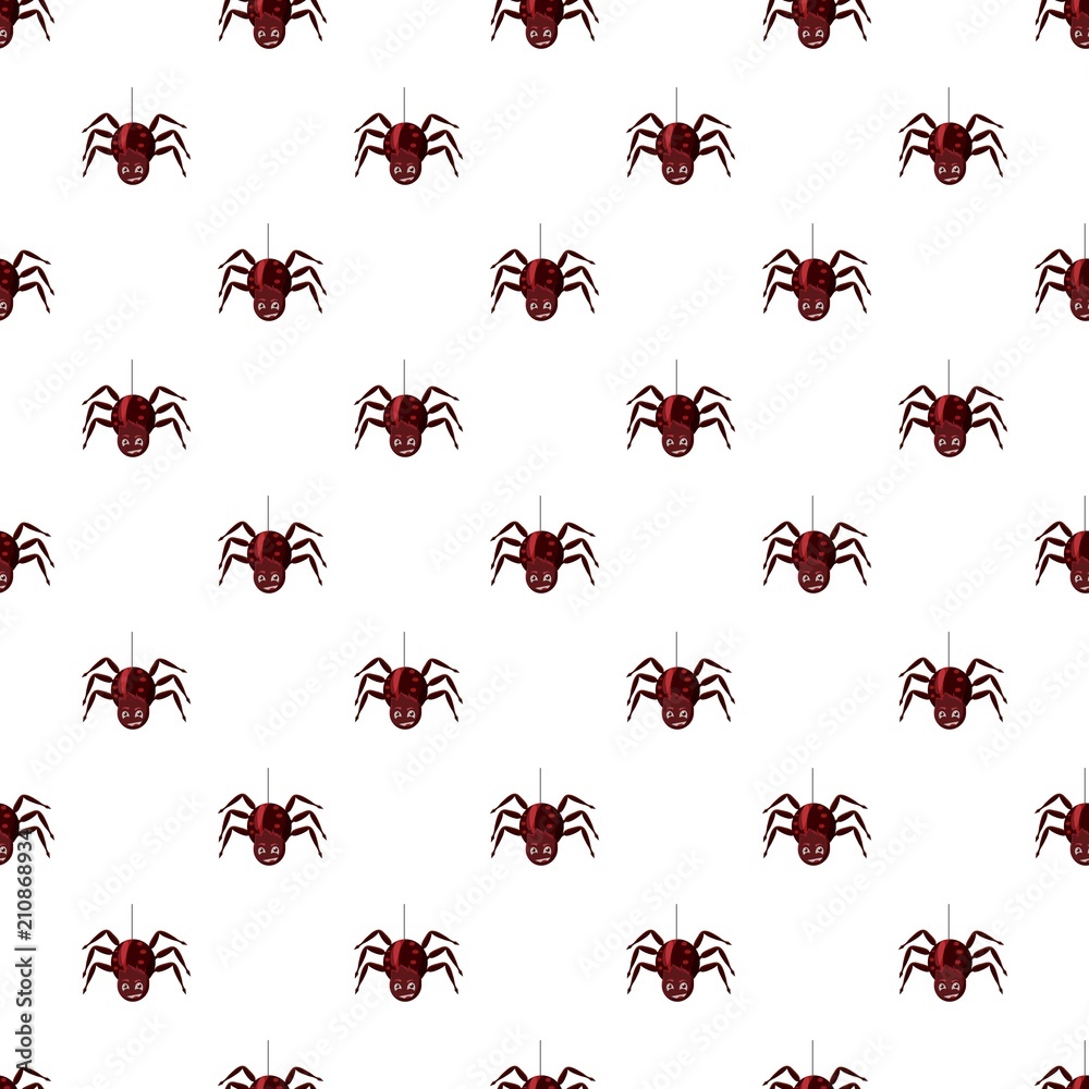 Spider pattern seamless repeat in cartoon style vector illustration