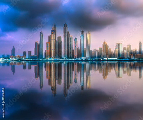 Dubai Marina bay view from Palm Jumeirah, UAE © boule1301