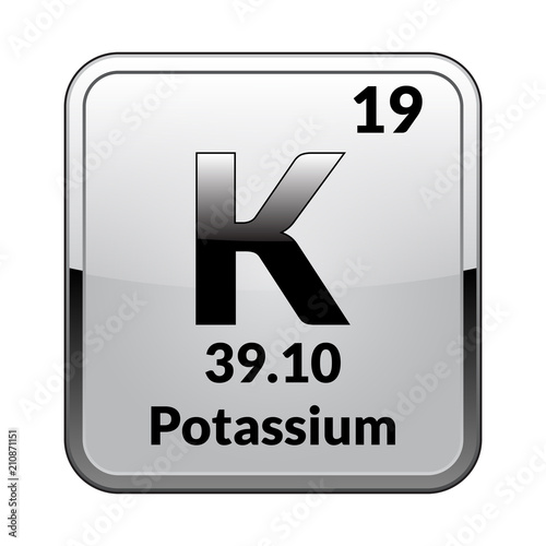 The periodic table element Potassium.Vector.