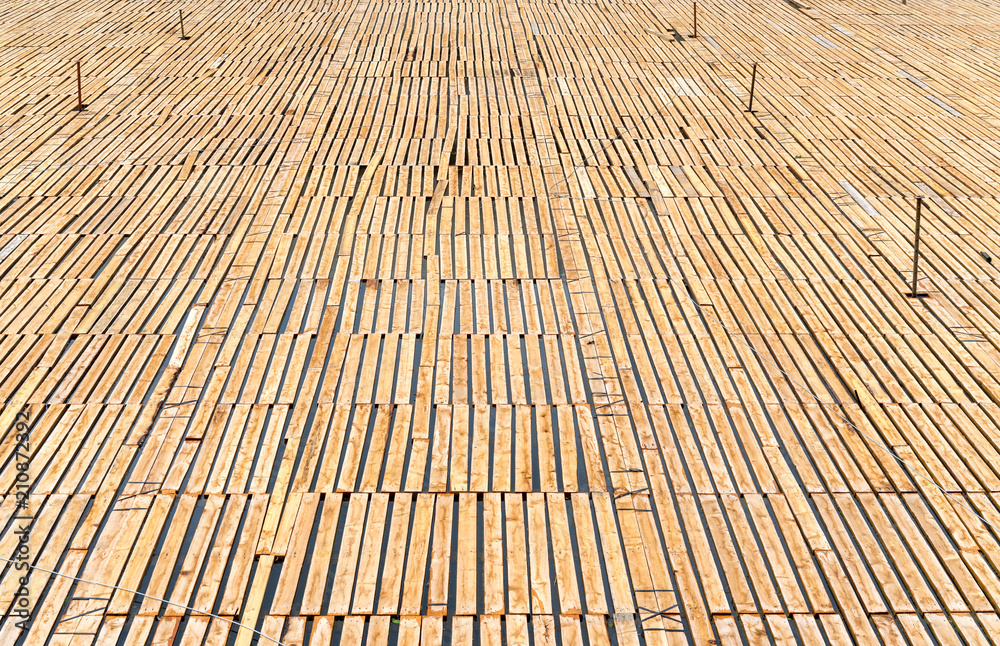 wood flooring on the water surface wood flooring on the water surface