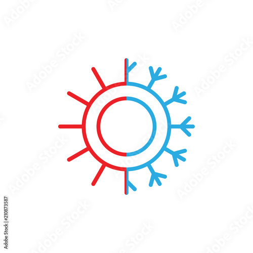 Hot and Cool circle logo line art vector design
