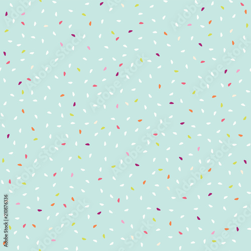 Ditsy Party Confetti Petals, Seamless Pattern Background,Pastel Dotty Illustration for Birthday Invitations, Scrapbooking, Event Celebrations & Pretty Web Stationery, Vector Surface Design