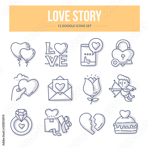 Love Story Doodle Concept