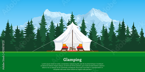  Glamping concept banner