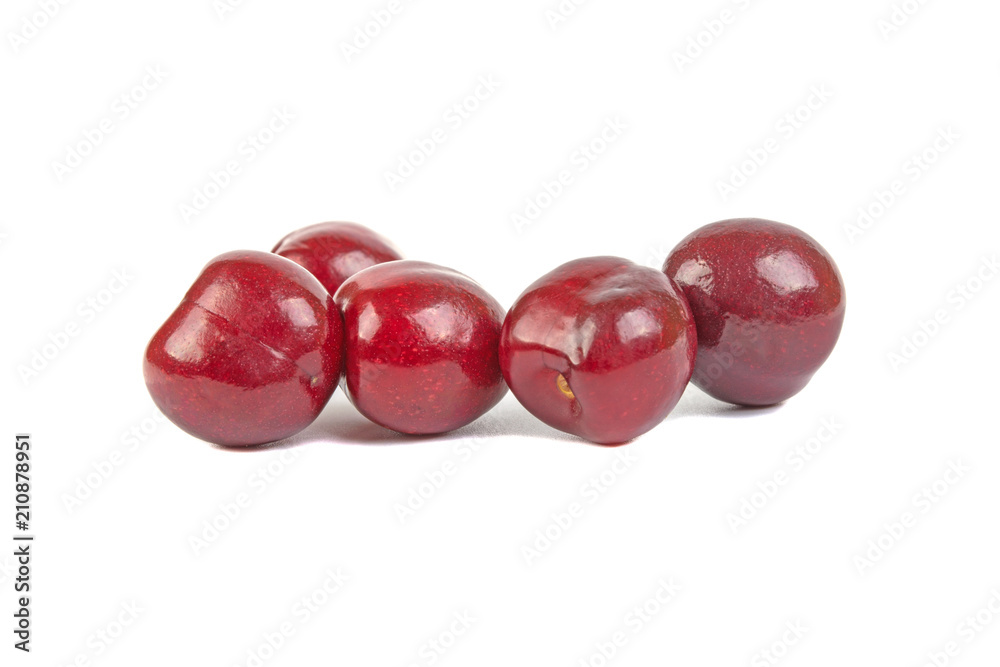 berries of a sweet cherry on a white background berries of a sweet cherry on a white background