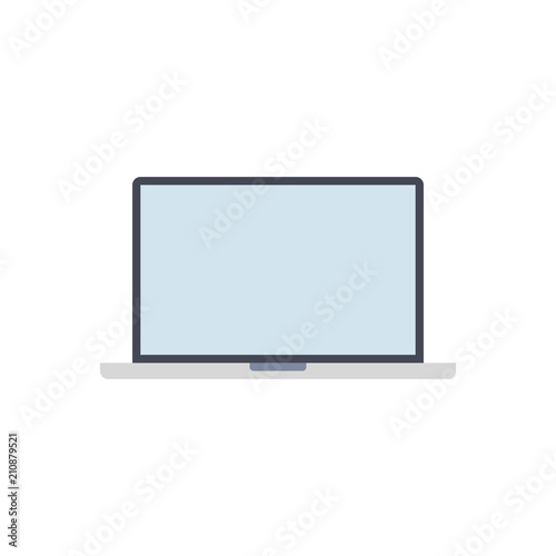 Laptop Flat Related Vector Icon. Isolated on White Background.