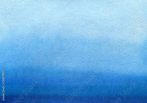 Hand painted blue watercolor background. Watercolor wash. 