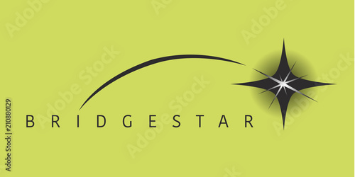 logo bridge star icon with arch and shining star